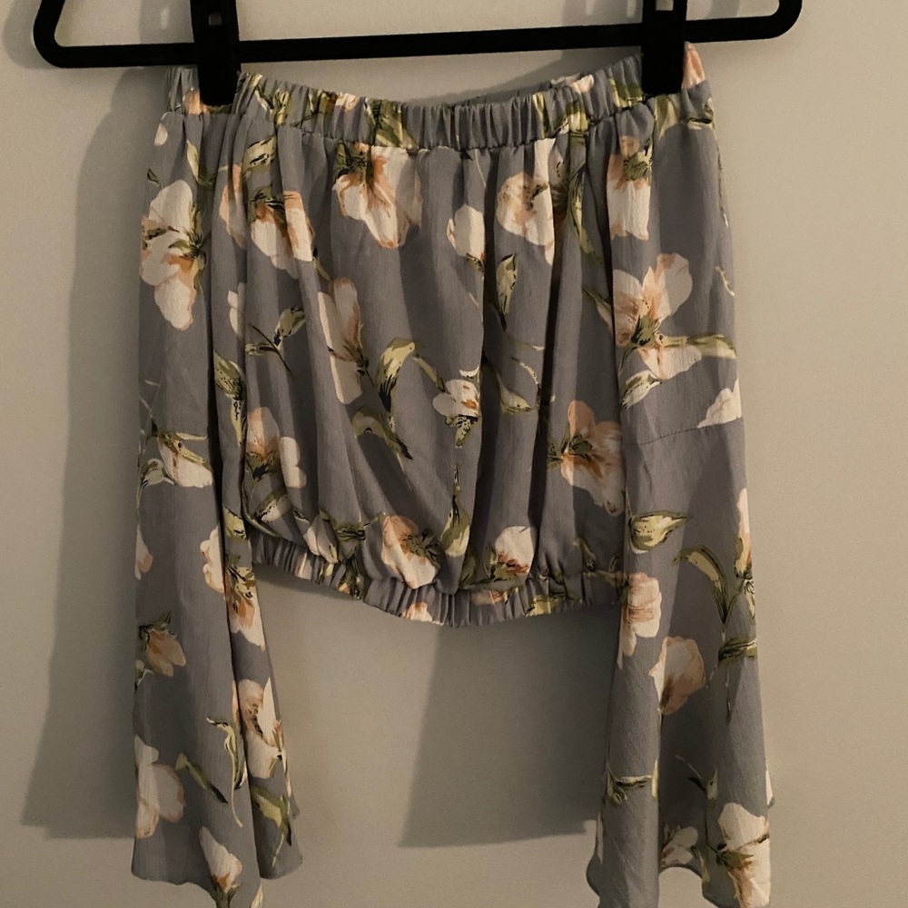 strapless long sleeve top
